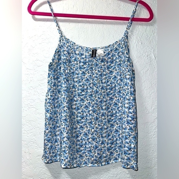 H&M Divided Blue Floral Spaghetti Strap Top - Picture 3 of 7